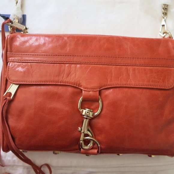 Rebecca MinkoffClutch Full ORANGE Gold Crossbody